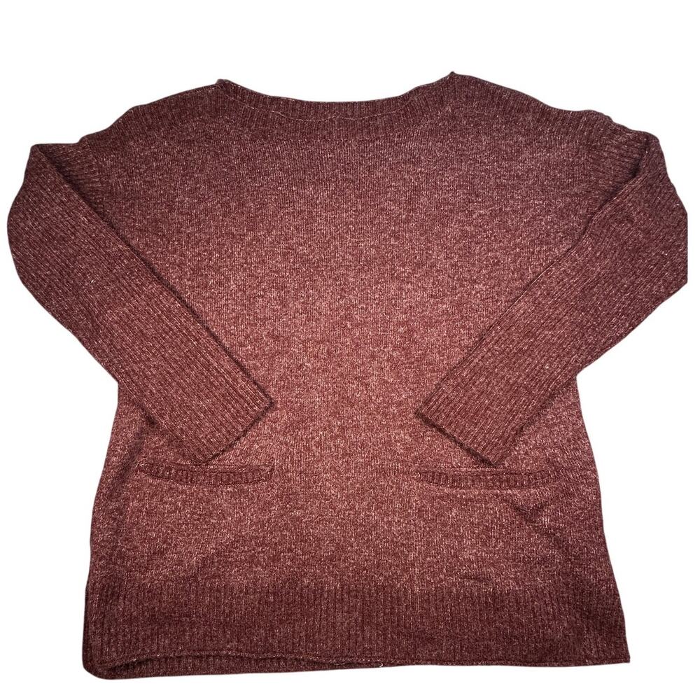 Abercrombie & Fitch Sweater Boatneck Front Pockets Knit Maroon
